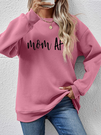 Letter Graphic Dropped Shoulder Sweatshirt Moonlit Mauve