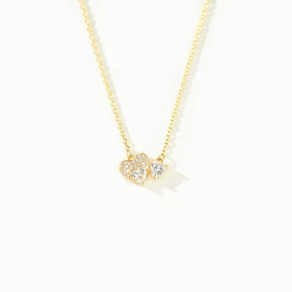 18K Gold-Plated 925 Sterling Silver Zircon Heart Necklace Gold One Size