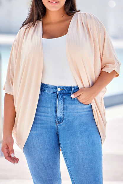Plus Size Ribbed Cocoon Cover Up Tan