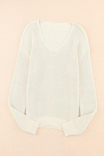 V-Neck Drop Shoulder Sweater