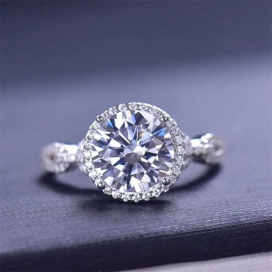 3 Carat 925 Sterling Silver Moissanite Ring Silver