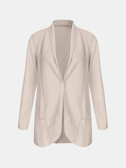 Collared Neck Long Sleeve Blazer