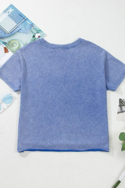 USA Patch Mineral Wash Notched T Shirt