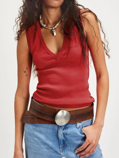 V-Neck Wide Strap Tank