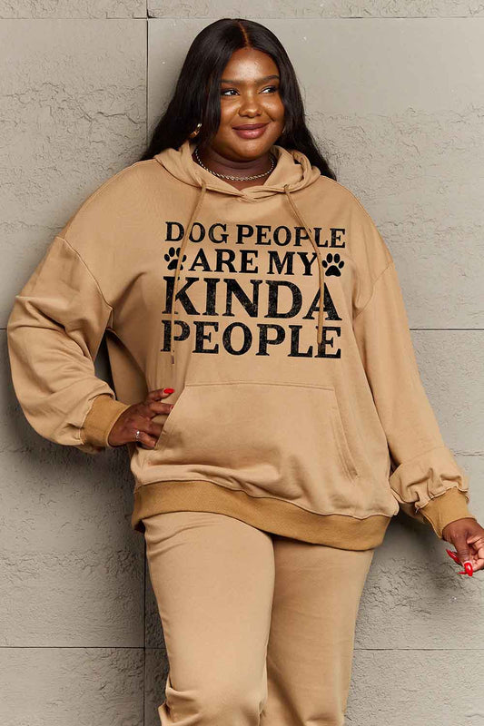 Simply Love Simply Love Full Size Dog Paw Slogan Graphic Hoodie Mocha